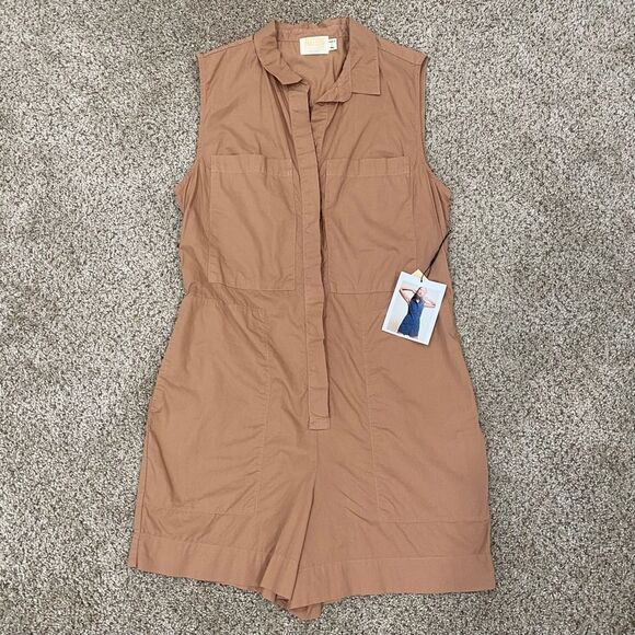 Nation LTD Womens Bixby Romper, Tan/Brown Sz Small BRAND NEW! - Picture 3 of 8